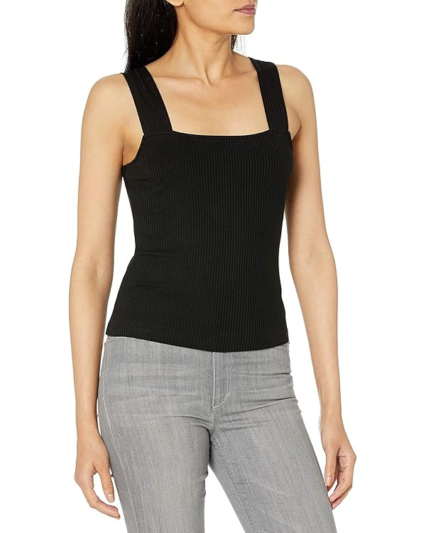 The Drop Women's Jody Square-Neck Cropped Fitted Rib Knit Tank Top | Amazon (US)