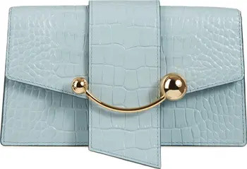 Crescent on a Chain Croc Embossed Leather Shoulder Bag | Nordstrom