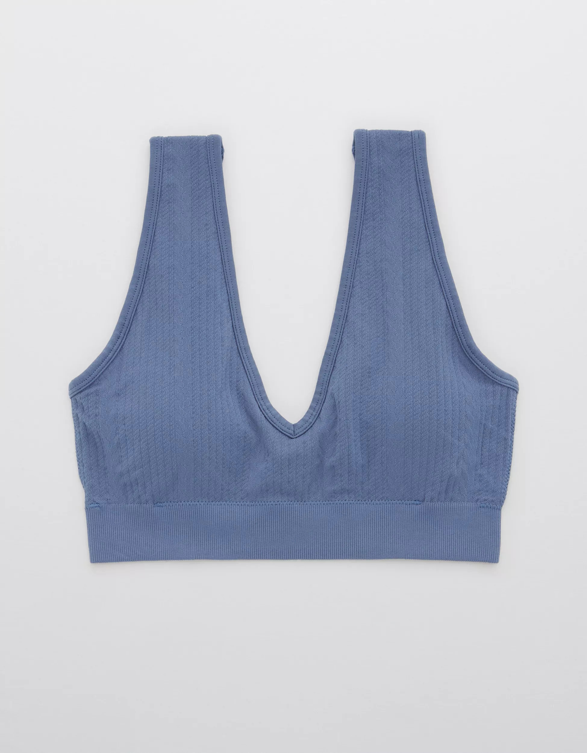Aerie Seamless Cableknit Padded Plunge Bralette | American Eagle Outfitters (US & CA)