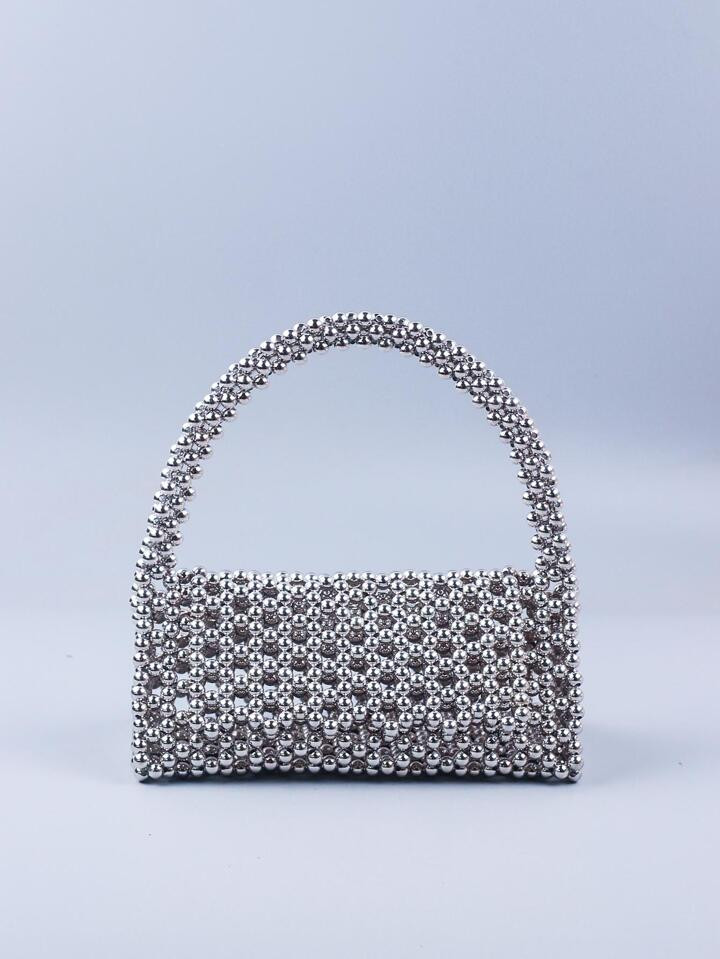 New Arrival Hollow Out Beaded Tote Bag | SHEIN