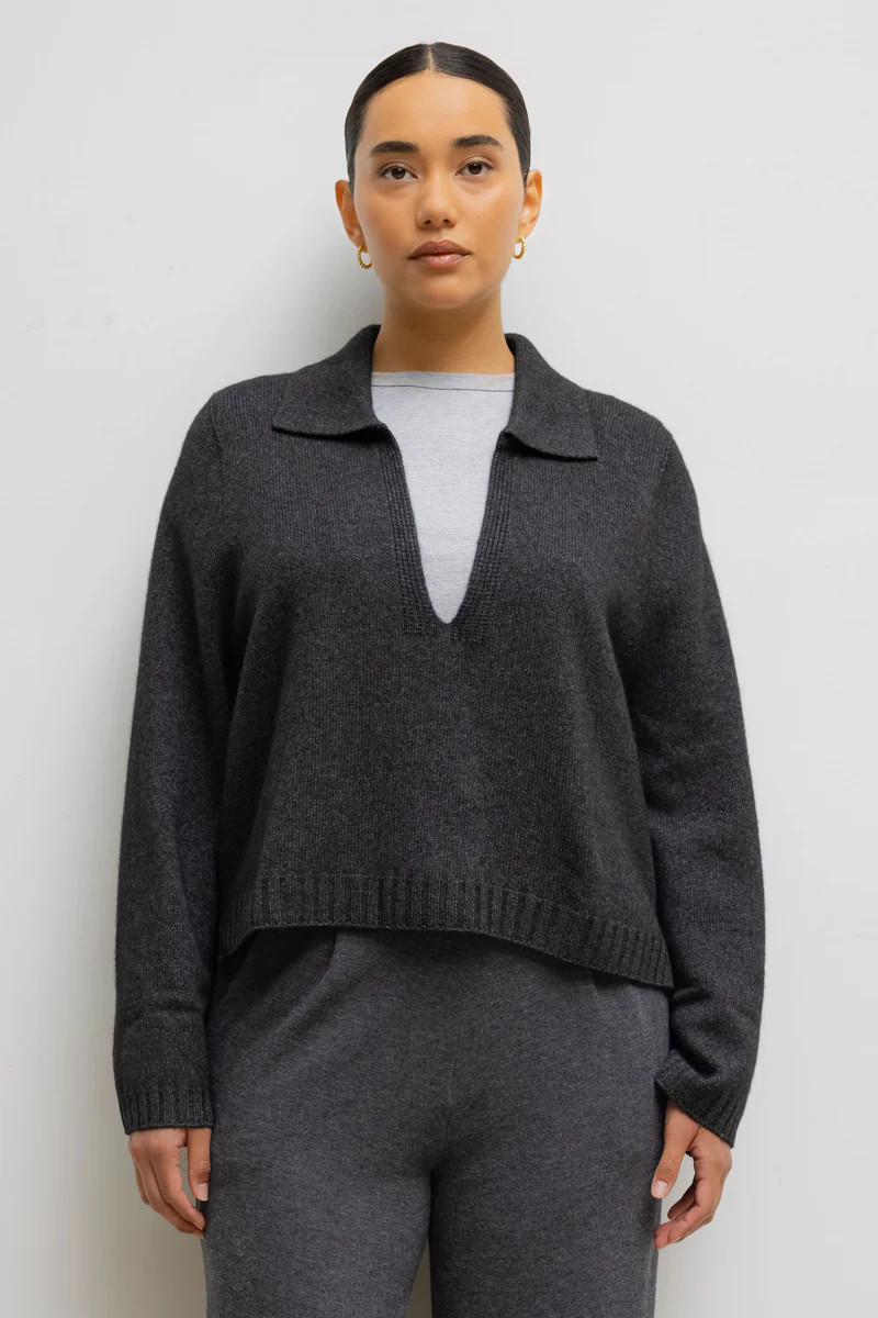 Zoe Crop V Neck Polo | LESET