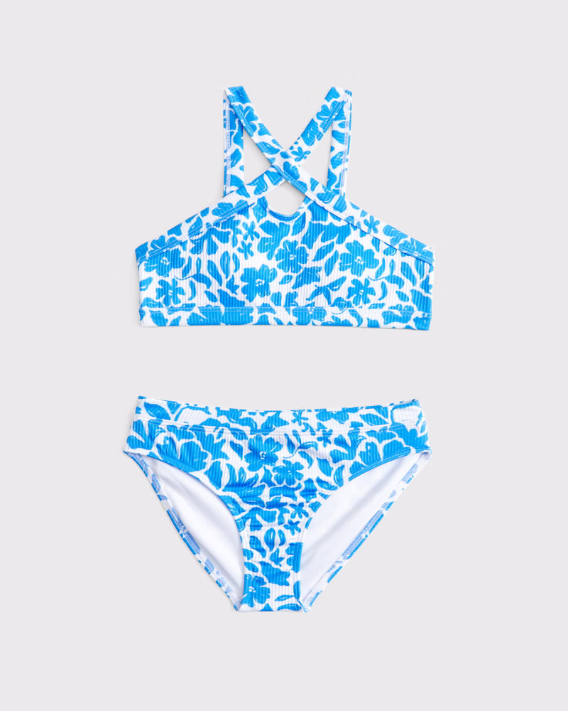 high-neck keyhole two-piece swimsuit | Abercrombie & Fitch (US)