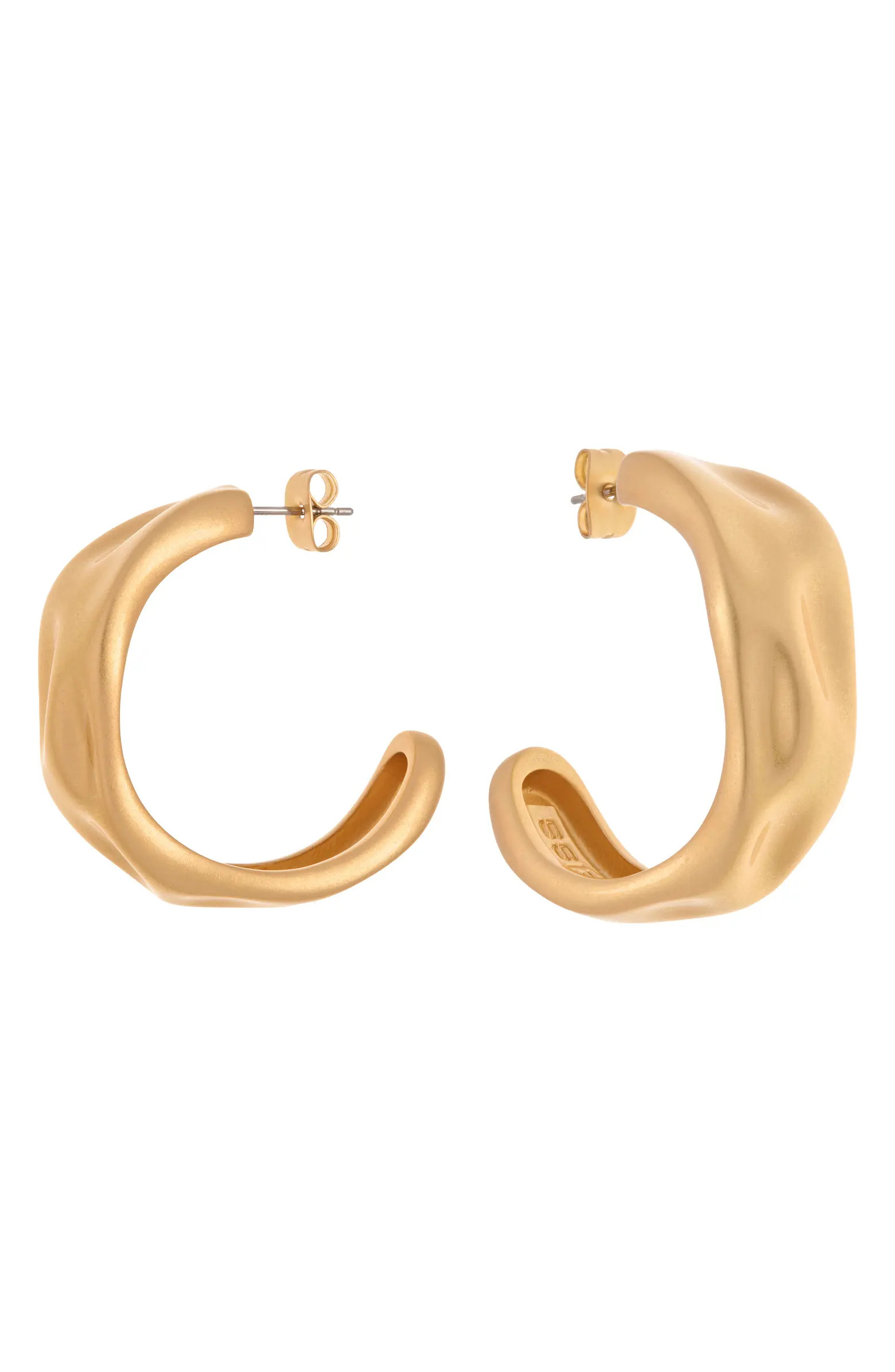 Halle Hammered Hoop Earrings | Nordstrom