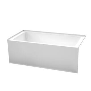 Grayley 60 in. L x 30 in. W Acrylic Right Hand Drain Rectangular Alcove Bathtub in White with Chr... | The Home Depot