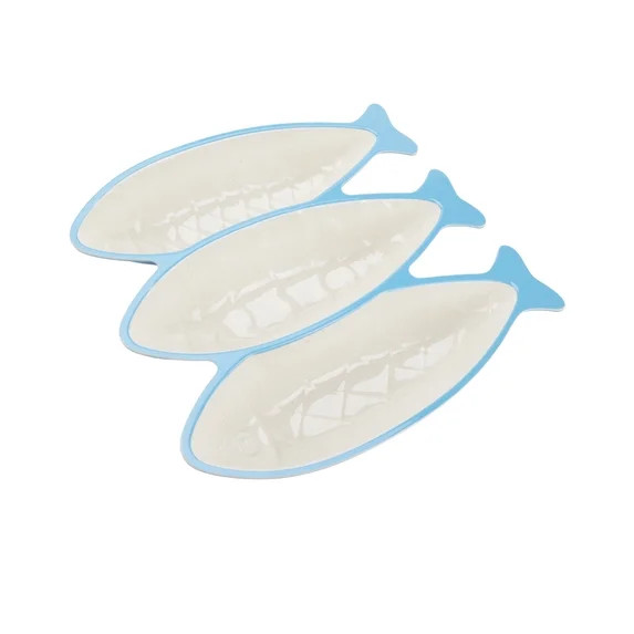 Beautiful 3-Compartment Bamboo Melamine Sardine Serve Tray, Multi-Color by Drew Barrymore | Walmart (US)