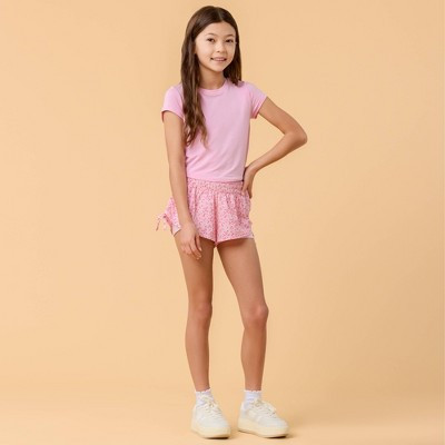 Blogilates Girls' Mommy & Me Bow Back T-Shirt - Light Pink XL | Target