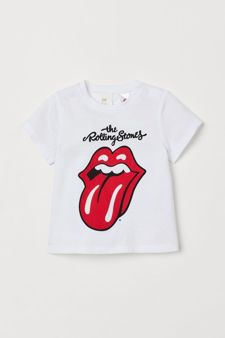 T shirt in soft cotton jersey with a printed graphic design at front. Concealed snap fasteners on... | H&M (US + CA)