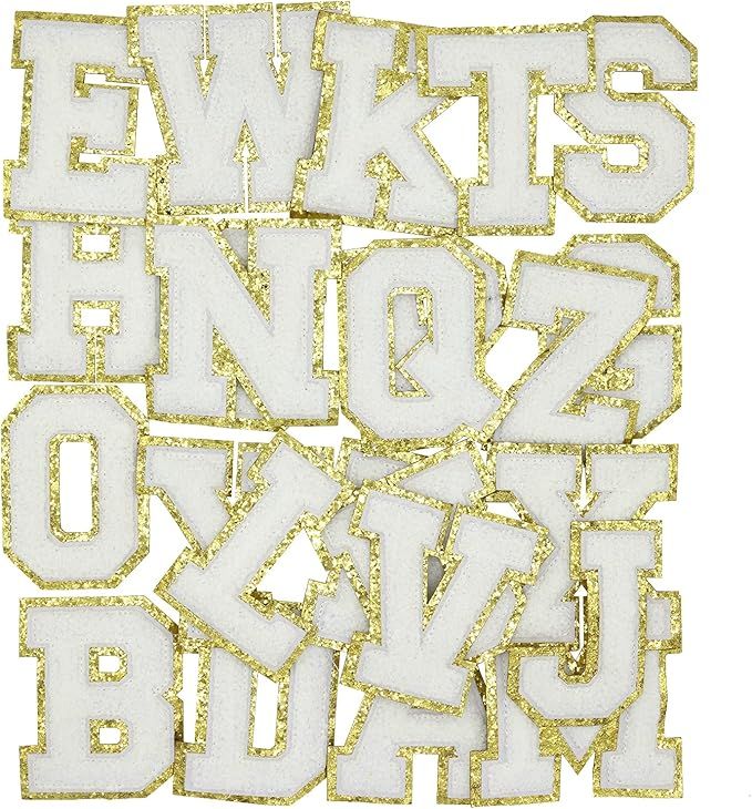 XIWENQUKU Letter Patch Iron On，Varsity Chenille English A-Z Repair Patches Alphabet Sewing Appl... | Amazon (US)