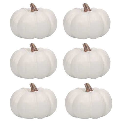 Elanze Designs Set of 6 Ivory 6 Inch Decorative Resin Harvest Pumpkins 633303159818 | eBay | eBay US