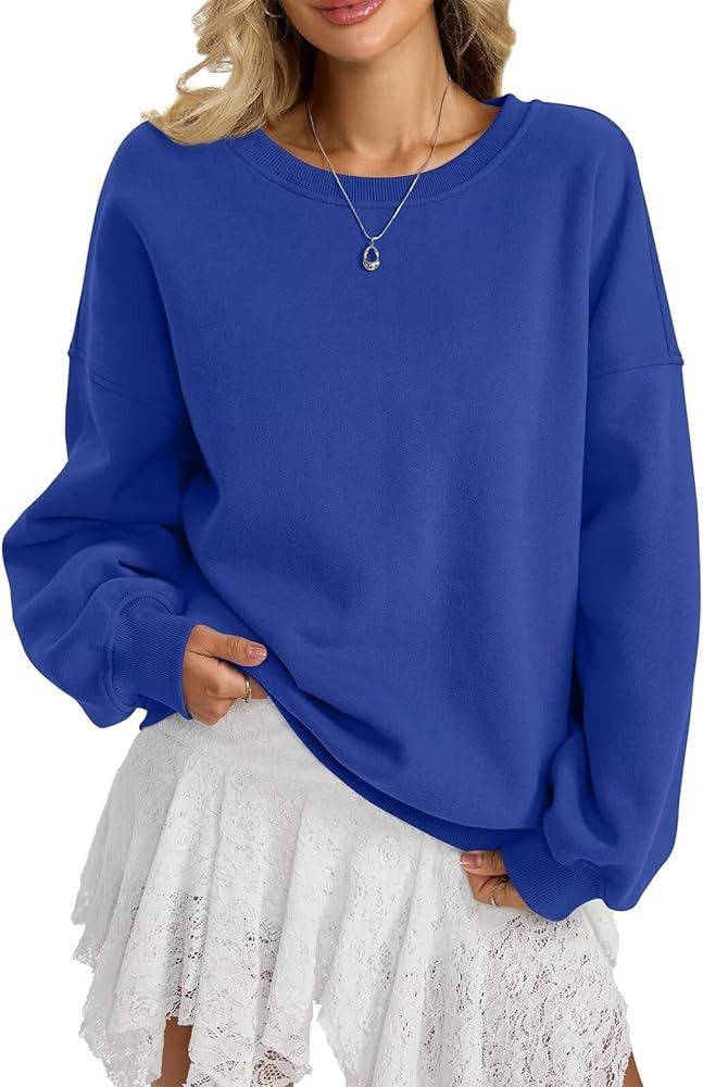 Women Fleece Sweatshirts Oversized Crewneck Pullover Trendy Long Sleeve Tops Fashion Fall Outfits... | Amazon (US)