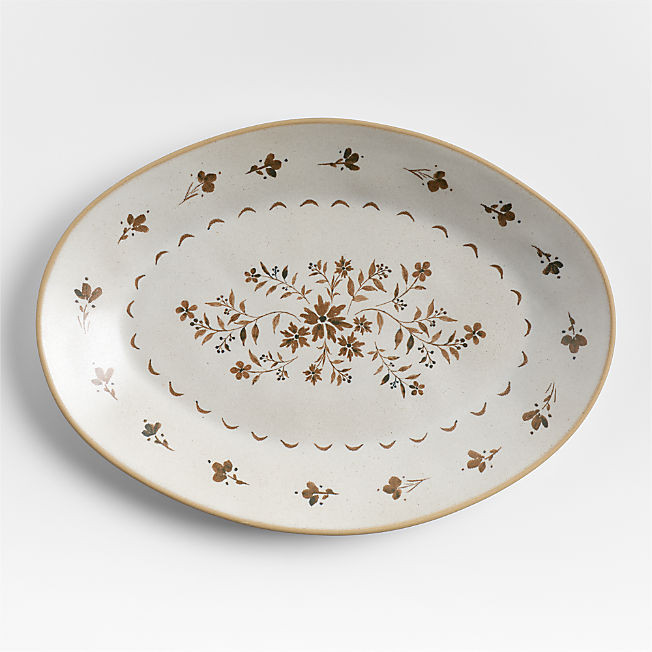 Marin Botanical Stoneware Platter + Reviews | Crate & Barrel | Crate & Barrel