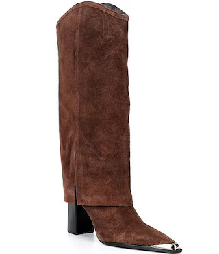 Schutz Raffaela Up Cloak Suede Tall Boots | Dillard's | Dillard's