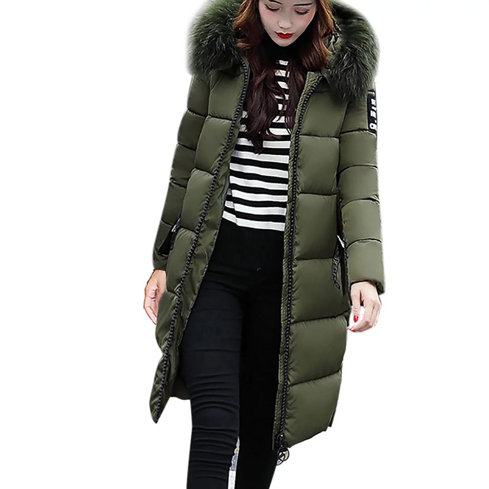 Jackets for Women Puffer Jacket Womens Women Solid Casual Thicker Winter Slim Down Lammy Jacket C... | Walmart (US)