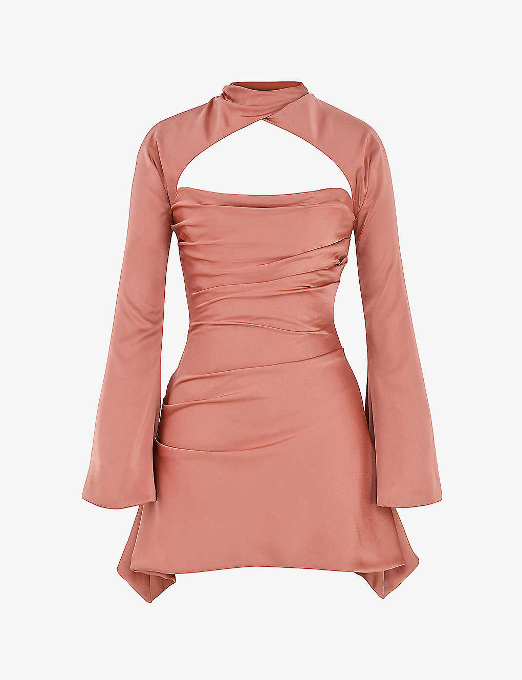 Toira long-sleeved corseted satin mini dress | Selfridges