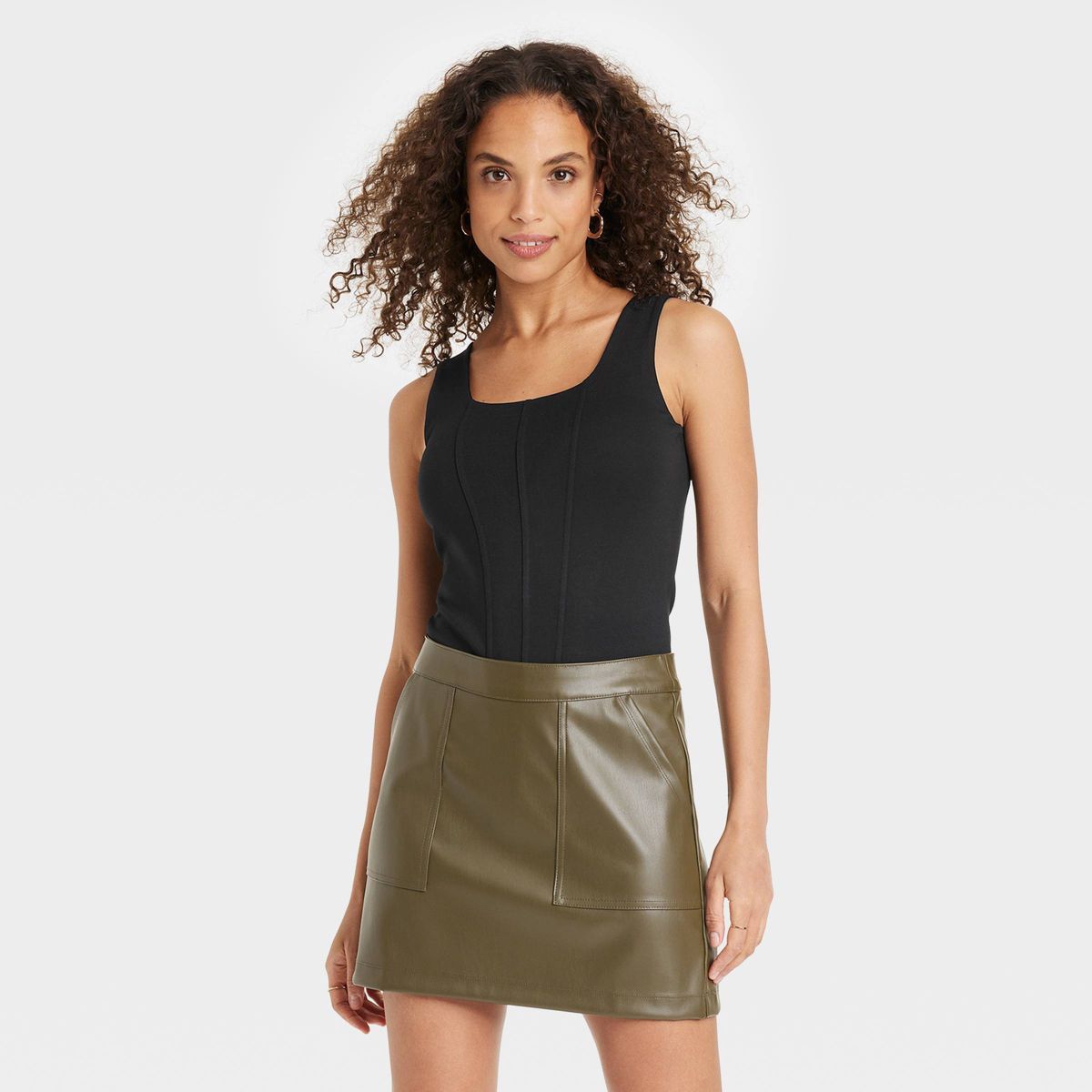 Women's Square Neck Sleeveless Bodysuit - A New Day™ | Target