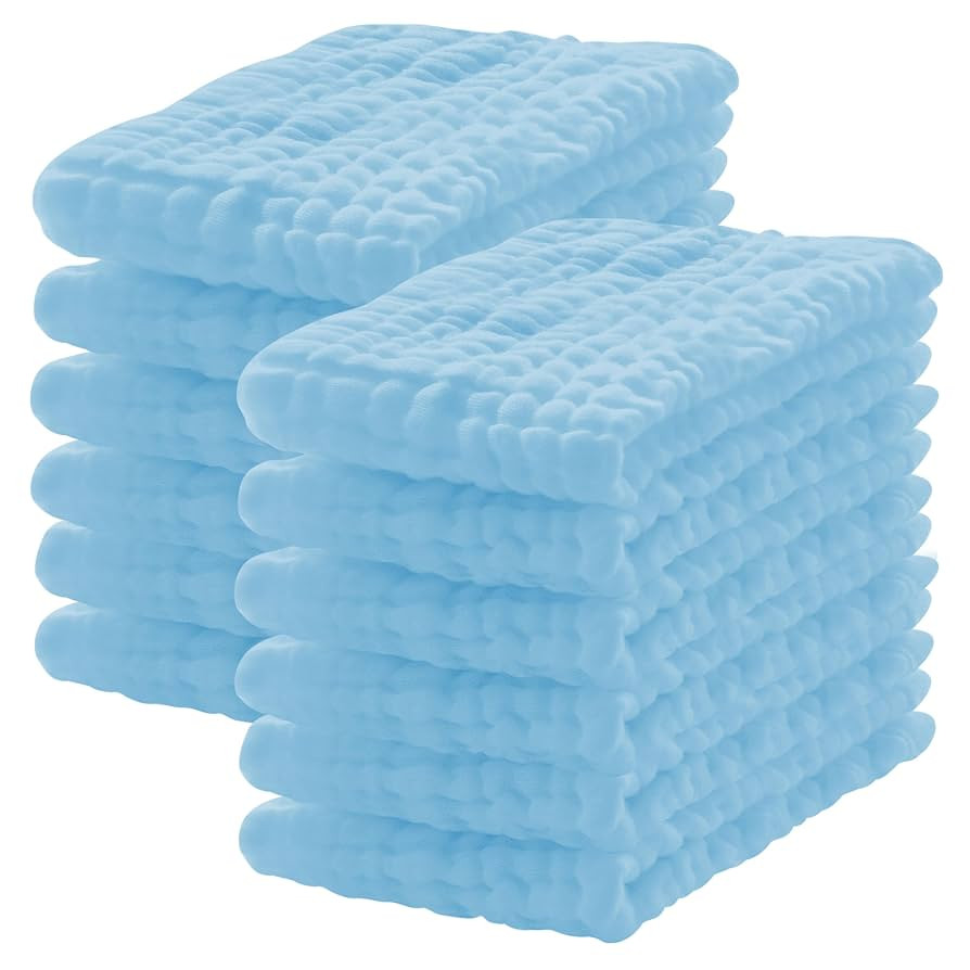 12 Pack Muslin Burp Cloths 100% Cotton Muslin Cloths Large 20''x10'' Extra Soft and Absorbent Bab... | Amazon (US)