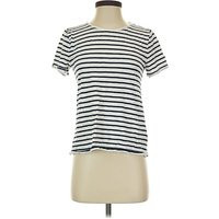 J.Crew Short Sleeve T-Shirt: Ivory Stripes Pattern Tops - Size Small | ThredUp (US)