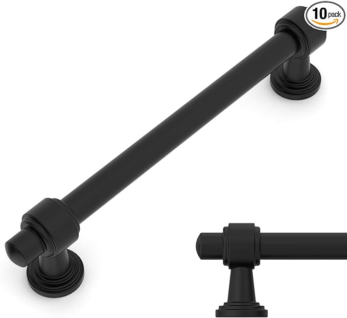 Amerdeco 10 Pack Matte Black Cabinet Pulls 5 Inch(128mm) Hole Center Drawer Pulls Cabinet Hardwar... | Amazon (US)