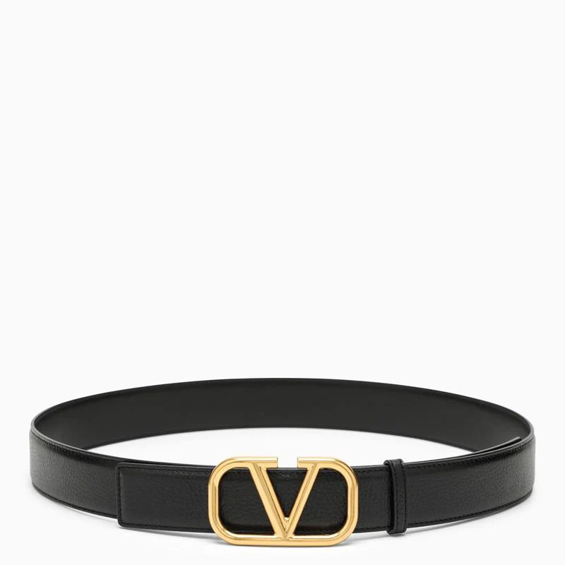 Valentino Garavani Vlogo Black/Gold Belt | Baltini