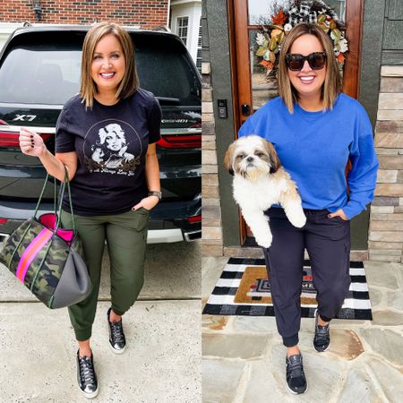 These $30 joggers are the most purchased item on smartsouthernstyle.com EVER! Y’all have  been loving them! Come in 5 colors & run true to size 

Athleisure / target style / casual outfit / camo bag / Dolly Parton tee / on cloud sneakers 



#LTKfit #LTKsalealert #LTKunder50