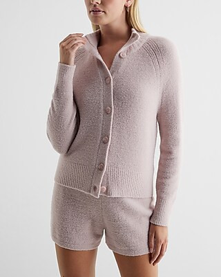 Plush Knit Polo Cardigan | Express
