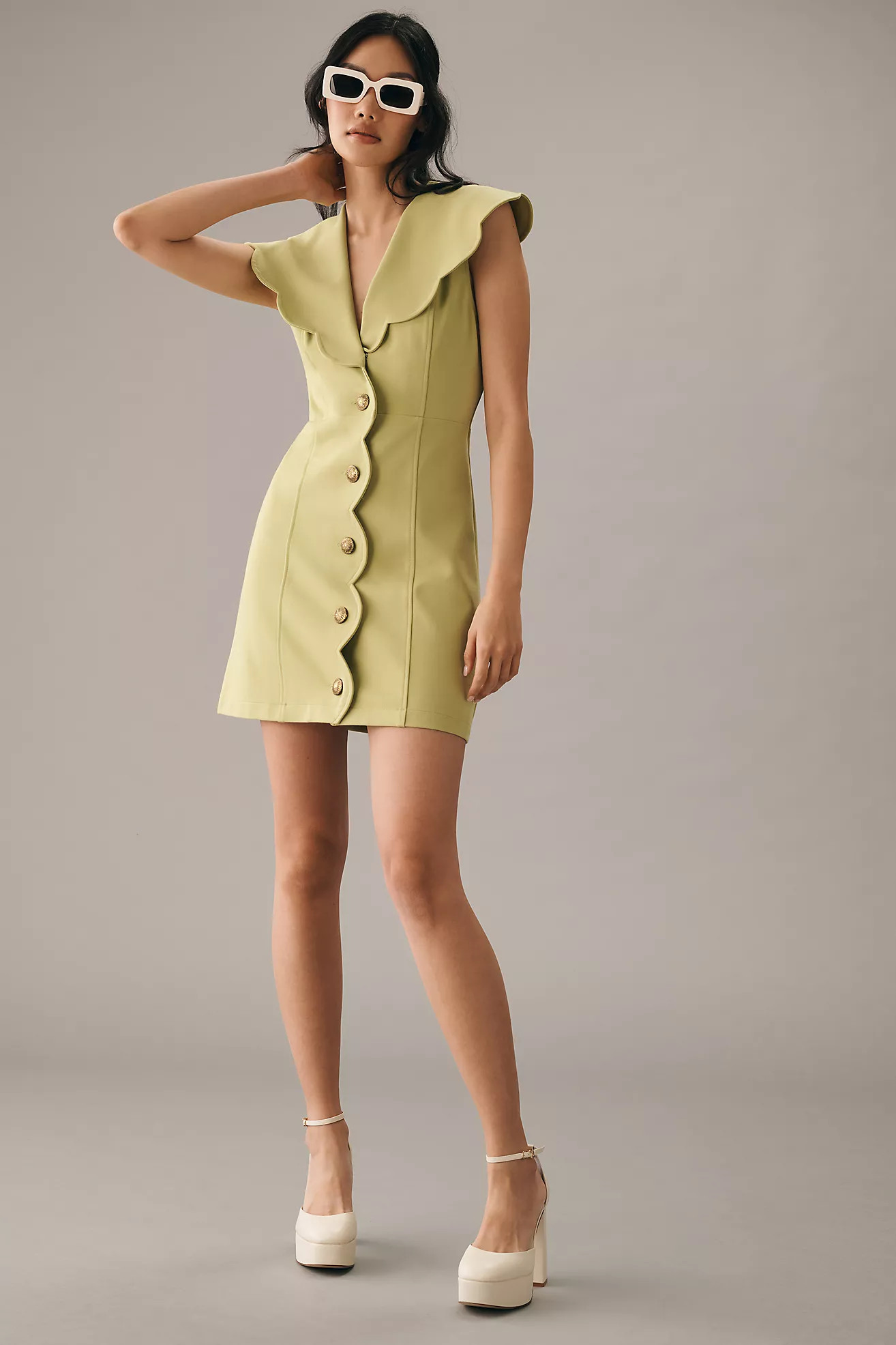 Maeve Scalloped Buttondown Dress | Anthropologie (US)