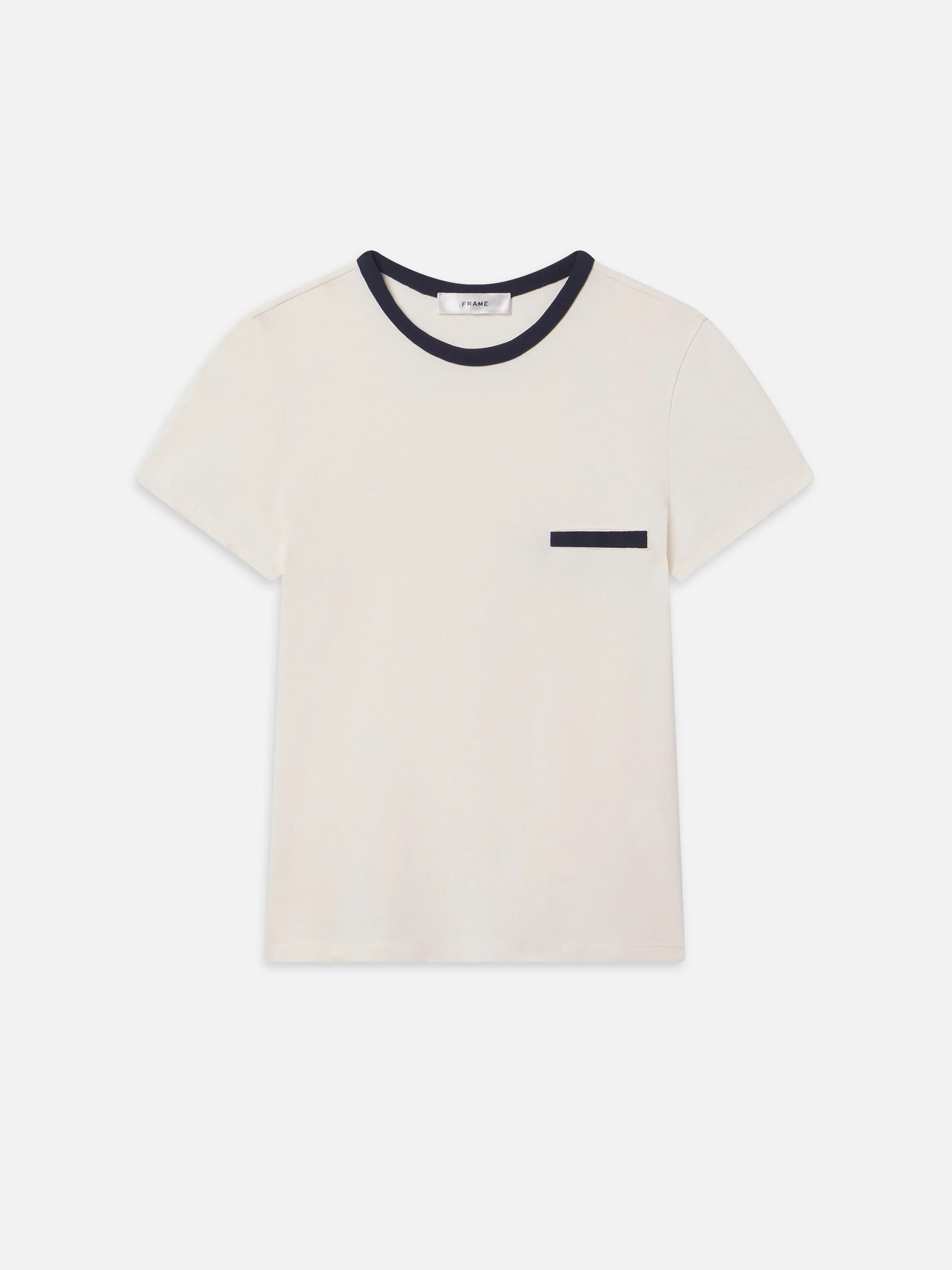 THE PIQUE BABY TEE CREAM MULTI | Frame Denim
