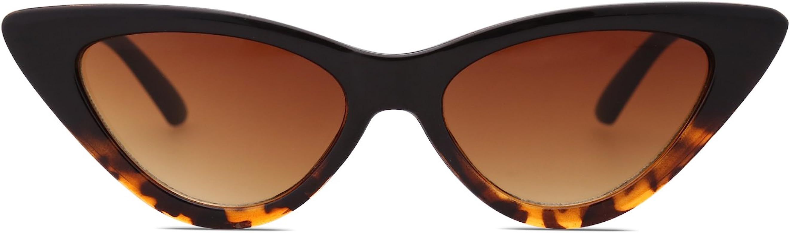 SOJOS Retro Vintage Narrow Cat Eye Sunglasses for Women Clout Goggles Plastic Frame Cardi SJ2044 | Amazon (US)