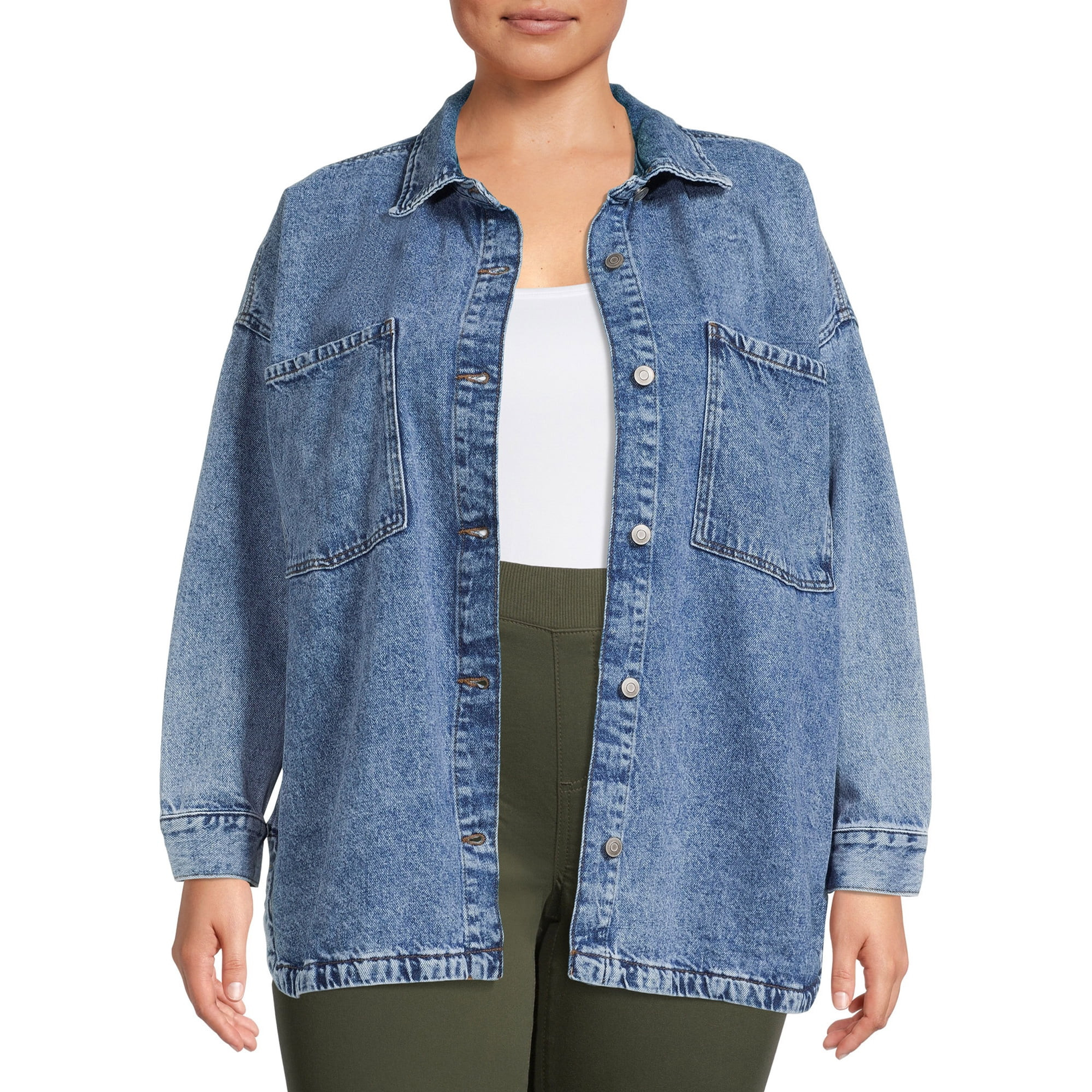 Celebrity Pink Juniors' Plus Size Shacket - Walmart.com | Walmart (US)