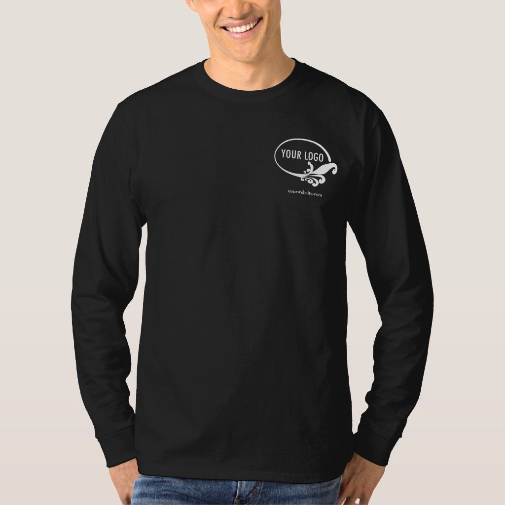 Men's Black Long Sleeve Shirt Uniform Company Logo | Zazzle