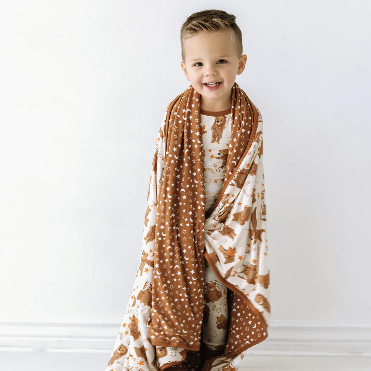 Beary Sleepy Triple-Layer Bamboo Viscose Large Cloud Blanket | Little Sleepies