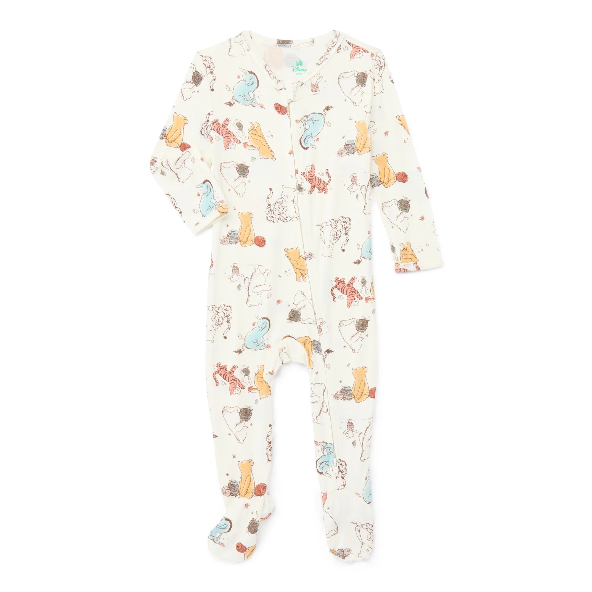 Character Baby Gender Neutral Two-Way Zip Front Sleep N Play Pajamas, Sizes Newborn-6/9 Months | Walmart (US)