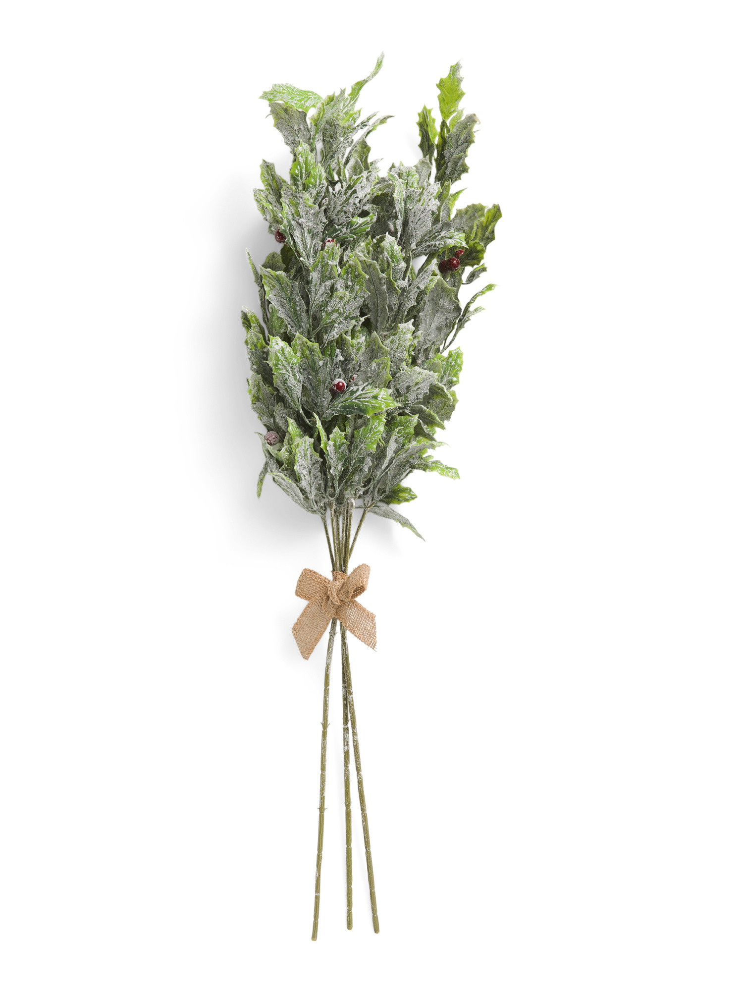 Set Of 3 Frosted Holly Leaves Stems | Plants & Planters | Marshalls | Marshalls