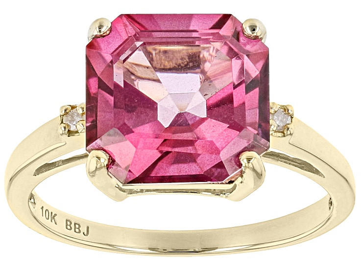 Pink Topaz 10K Yellow Gold Ring 5.55ctw - DNO079 | JTV Jewelry