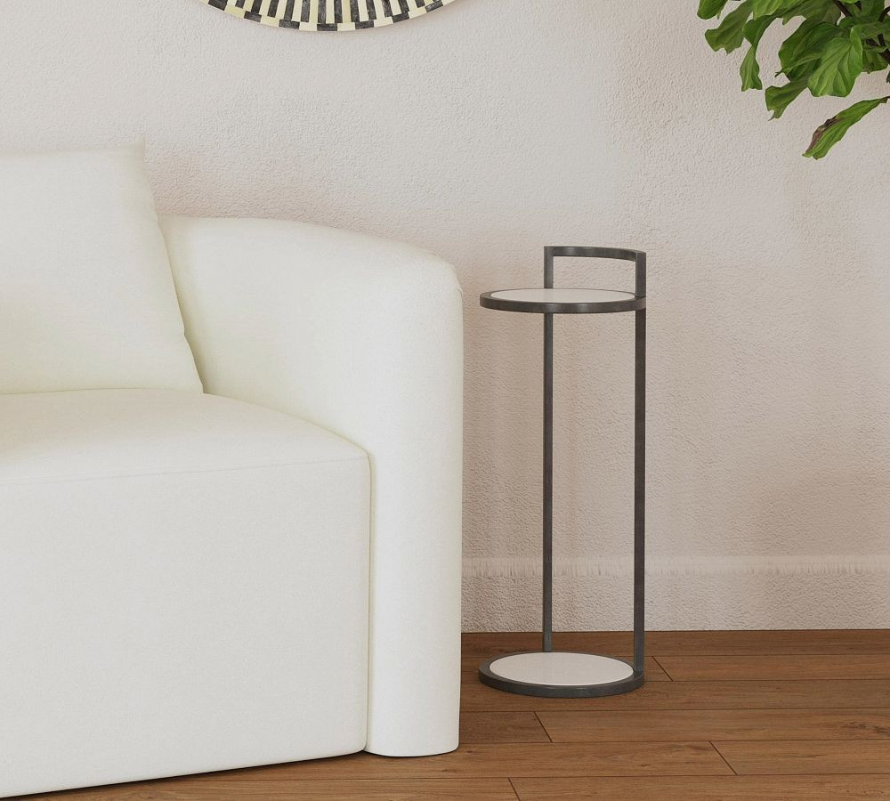 Callista Round Marble Cocktail Table (10") | Pottery Barn (US)