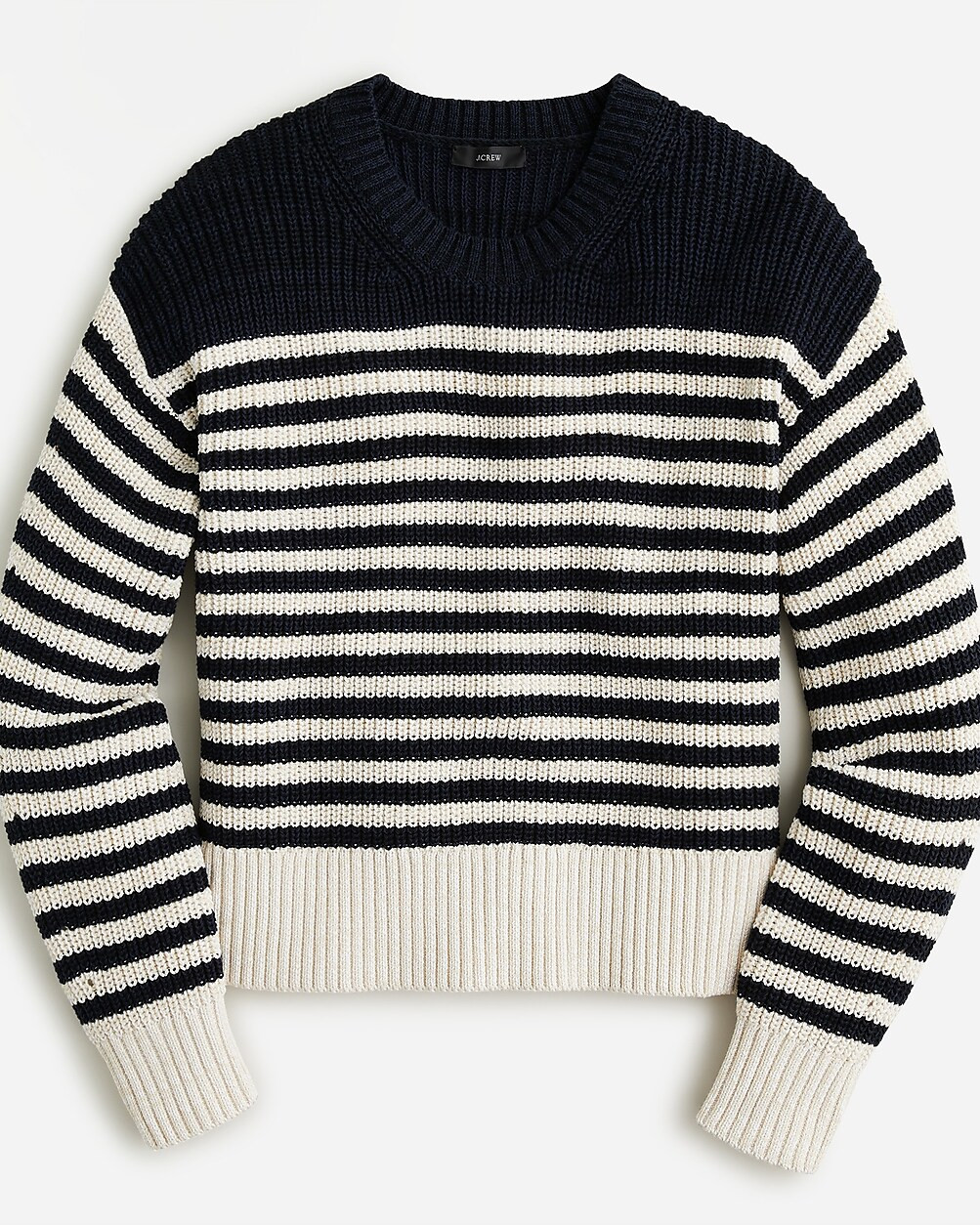 Oversized crewneck sweater in stripe | J. Crew US