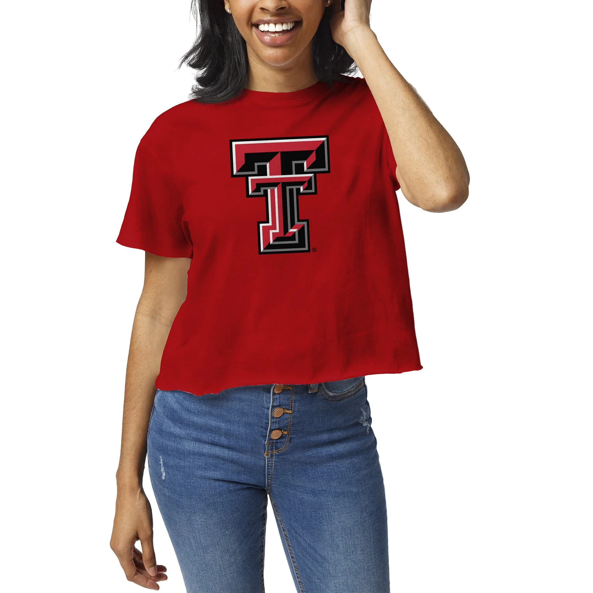 Women's League Collegiate Wear Red Texas Tech Red Raiders Clothesline Crop T-Shirt | Walmart (US)