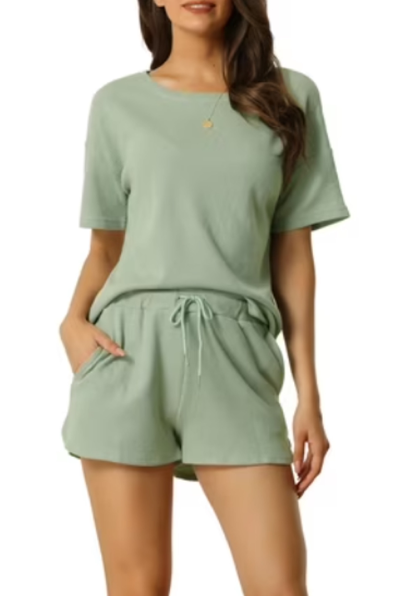 Short sleeve with shorts lounge set in ‘green’ from Walmart
Apple jade
House of colour / Autumn 

#LTKStyleTip