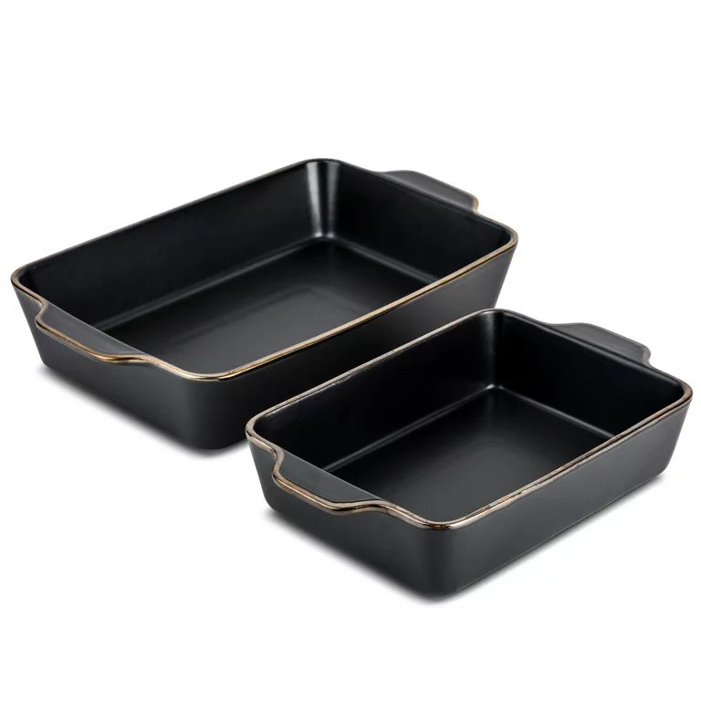 Thyme & Table 2-Pack Rectangular Stoneware Baker, Onyx | Walmart (US)