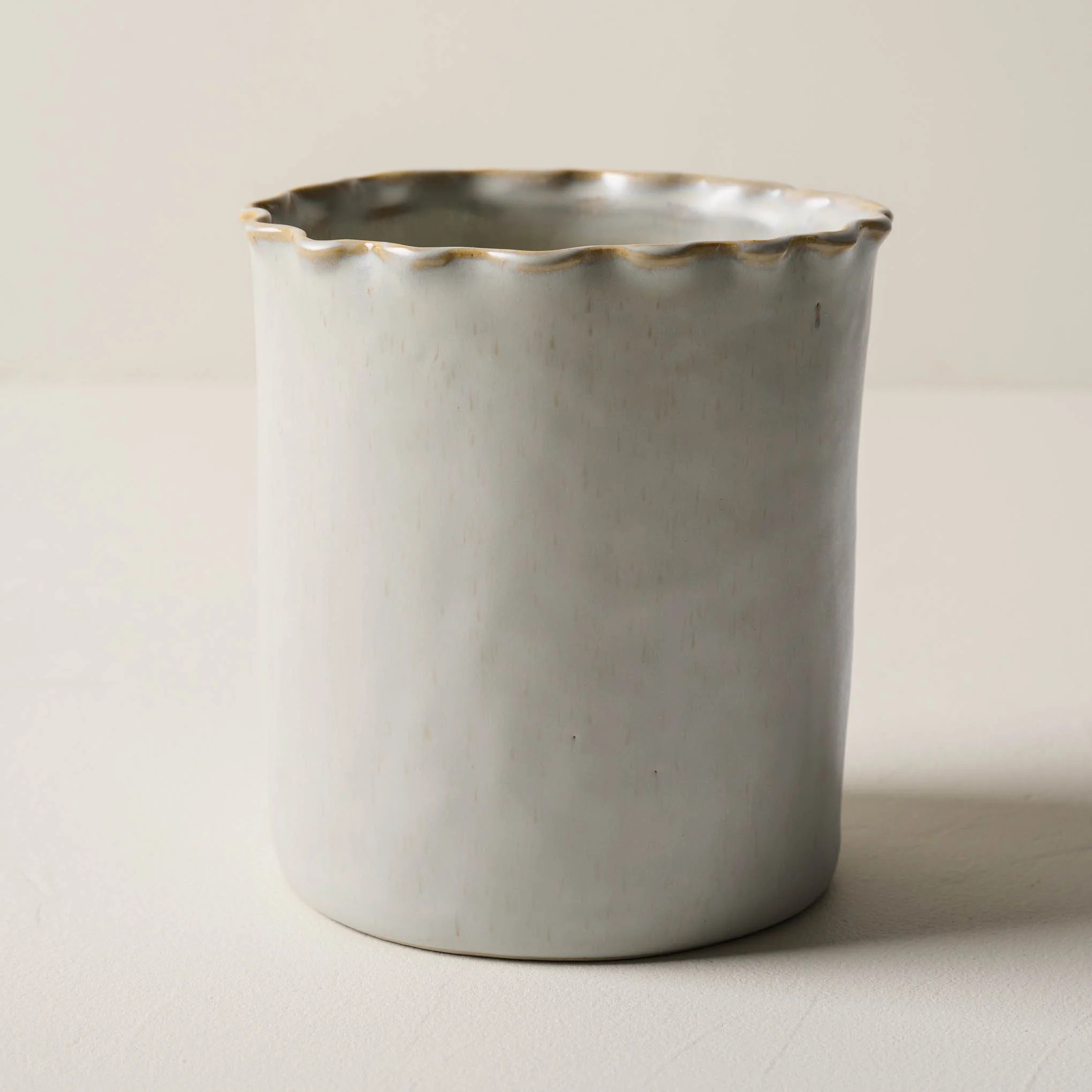 French Grey Ruffle Utensil Crock | Magnolia