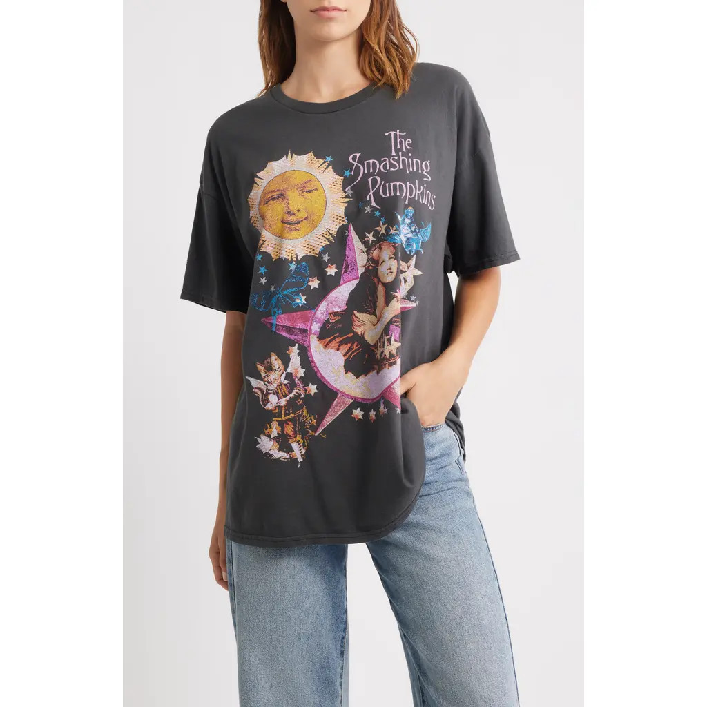 Merch Traffic The Smashing Pumpkins Celestial Graphic T-Shirt in Black at Nordstrom, Size Small | Nordstrom
