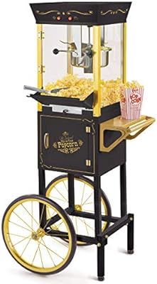 Nostalgia CCP510BK Vintage Professional Popcorn Cart-New 8-Ounce Kettle-53 Inches Tall-Black | Amazon (US)