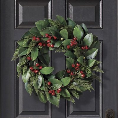 Cedar and Magnolia Berry Wreath | Frontgate | Frontgate