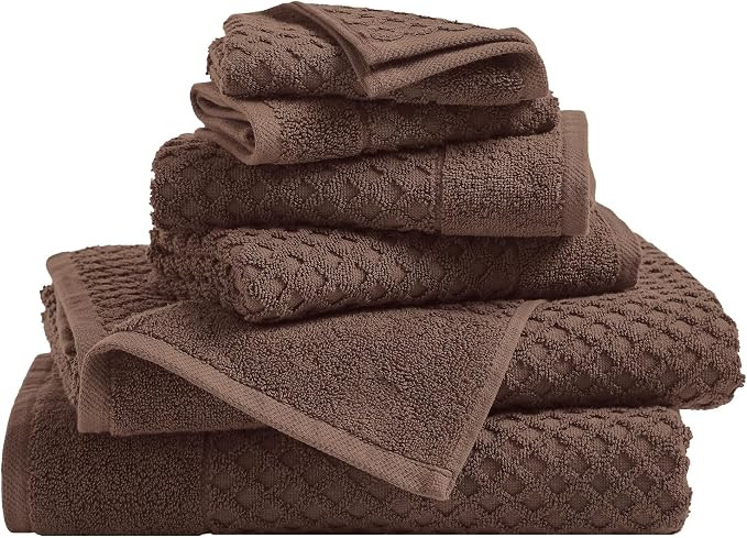 Great Bay Home Bath Towels - 100% Cotton 6 Piece Towel Set - Diamond Waffle Weave - Absorbent, Du... | Amazon (US)