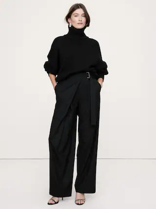 High-Rise Straight Crossover Flannel Pant | Banana Republic (CA)