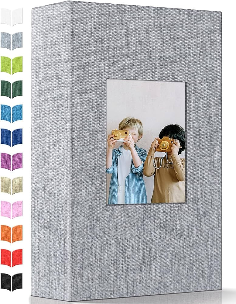 Photo Album 4x6 with 300 Pockets,Slip-in Picture Albums,Linen Cover Memory Book with Front Window... | Amazon (US)