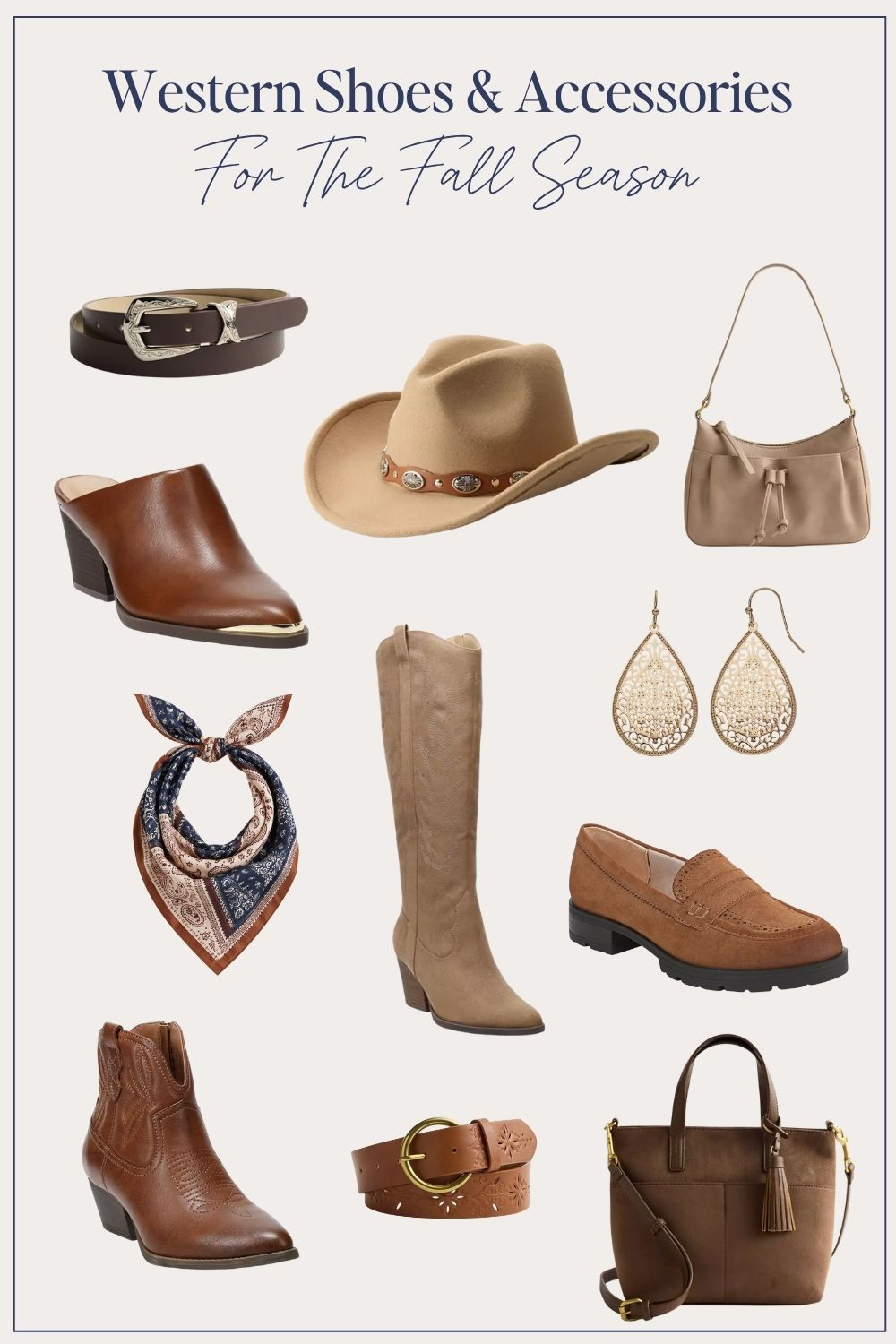 Western Style Shoes & Accessories for the Fall season 🐎 Cowboy hat, belts, cowboy boots, chunky loafers, shoulder/crossbody bags, bandana and earrings. @kohls #kohls #kohlspartner #kohlsfinds

#westernfashion #westernstyle #westernwear #cowgirlfashion #rodeostyle

western inspired, western fashion trend 2026, western inspired outfits, modern western style, fall fashion, transitional style 

 