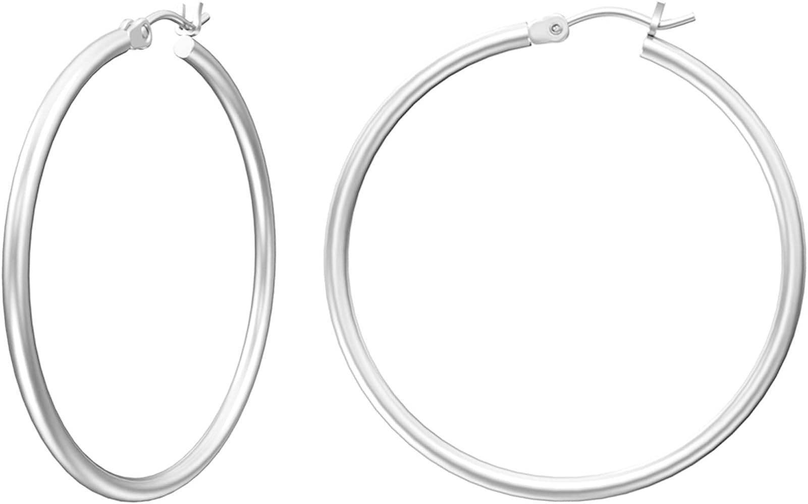 Gacimy Gold Hoop Earrings for Women, 14K Gold Plated Hoops with 925 Sterling Silver Post | Amazon (US)