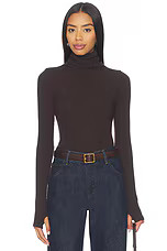 Enza Costa Sweater Knit Turtleneck Top in Bitter Brown from Revolve.com | Revolve Clothing (Global)