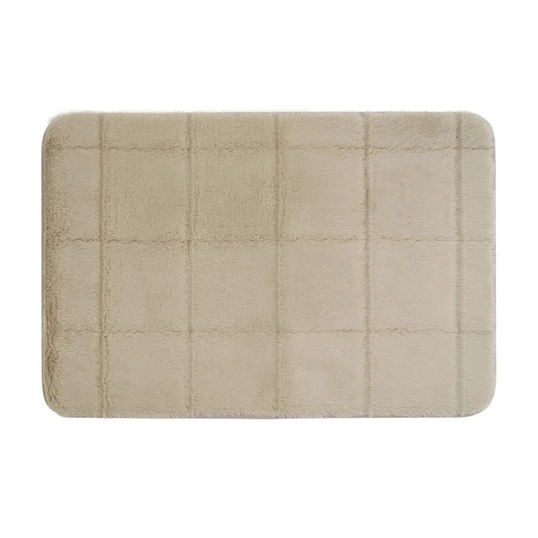 Hotel Style Memory Foam Bath Rug, Tan, 18"x27" - Walmart.com | Walmart (US)